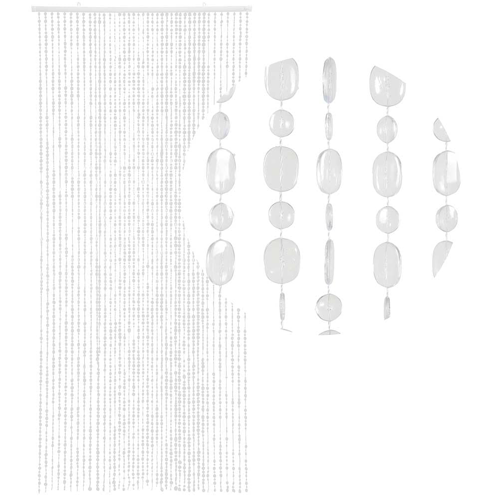 HAB & GUT -DV02212- Türvorhang OVAL, klar XL 100x220 cm, Pailettenvorhang Perlenvorhang, Klar XL
