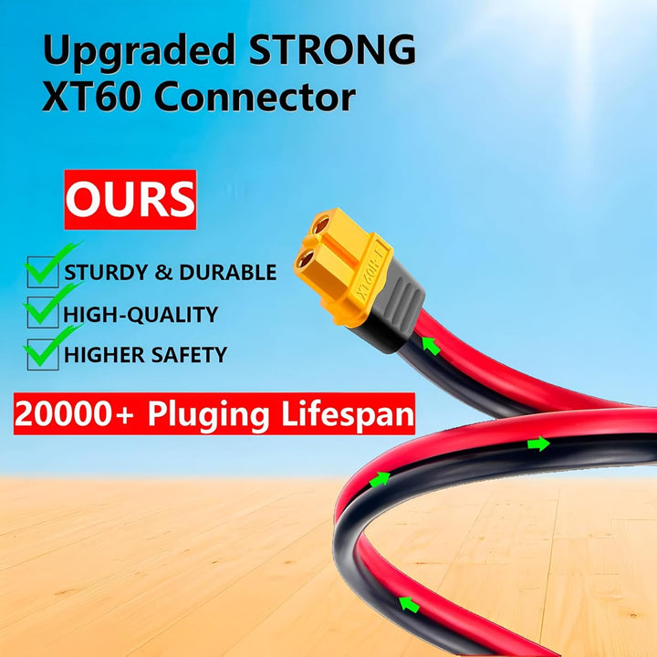 Solarstecker auf XT60 Solarkabel 5M - iHaospace XT60 Kabel 12AWG Kompatibel für Bluetti Eb55 Powerst