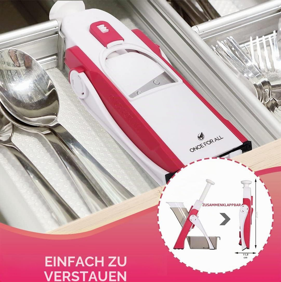 ONCE FOR ALL Gemüseschneider mit Auffangbecken, Gemüsehobel ideal als Pommesschneider & Kartoffelsch