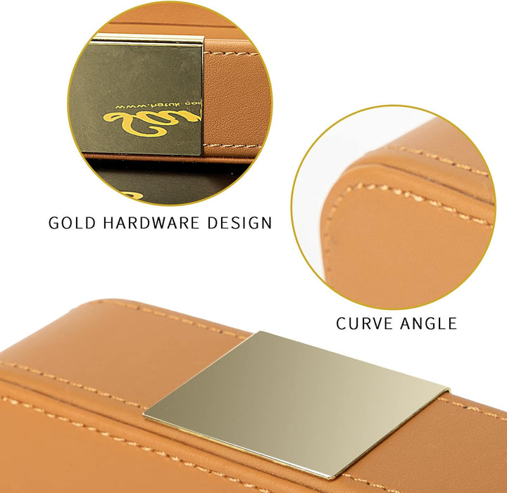 SANZIE Schreibtisch-Organizer aus Leder, Ablage für Schlüssel, Handy, Geldbörse, Münzgeld (orange),