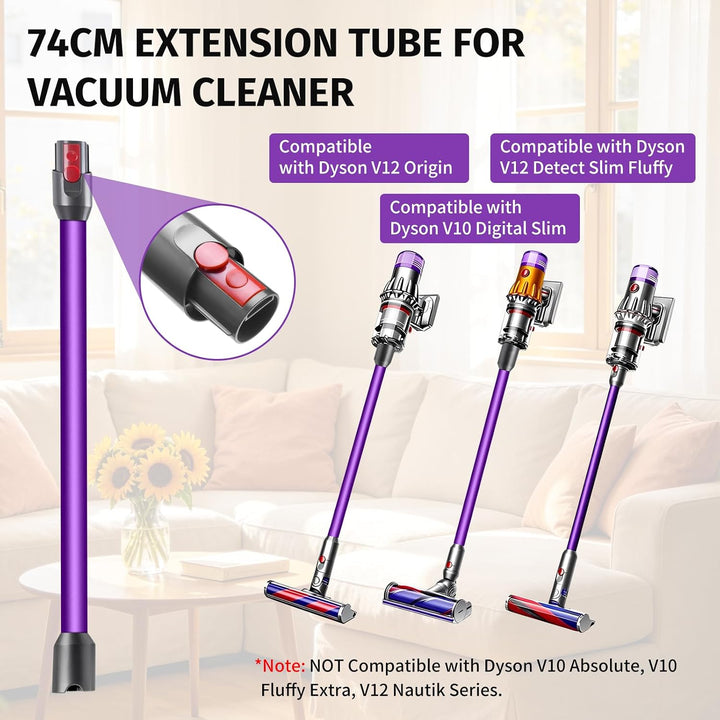 Verlängerungsrohr Kompatibel mit Dyson V12, V10 Stabstaubsauger | 74cm Elektrisches Saugrohr, Ersatz