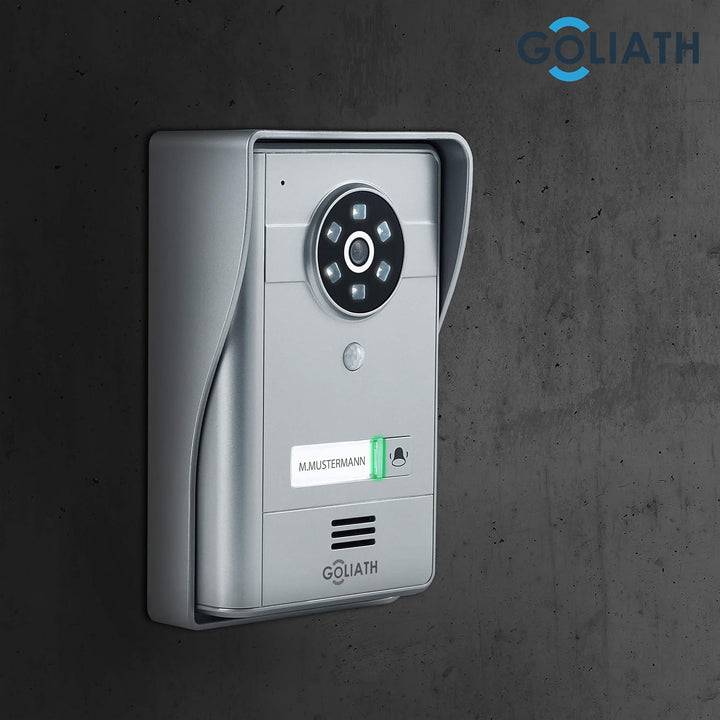 GOLIATH Funk Klingel Kabellos mit Kamera und Türöffner, Nachtsicht, Bewegungsmelder, Bildspeicher, T