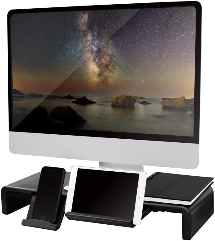 LogiLink Ergonomische TV- Monitorerhöhung, max. Belastung 25kg, Länge = 42–52cm variabel (42-52cm),