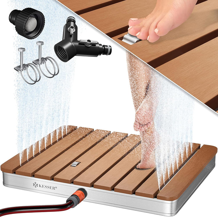 KESSER® Gartendusche Bodendusche Aussendusche Saunadusche Campingdusche 70x55 cm Rechteck Fontänenhö