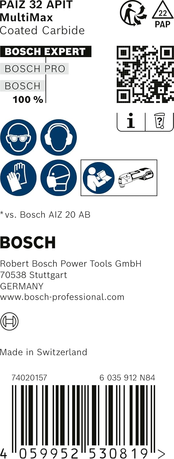 Bosch Professional 10x Sägeblatt Expert MultiMax PAIZ 32 APIT (für Edelstahlbleche, Breite 32 mm, Zu
