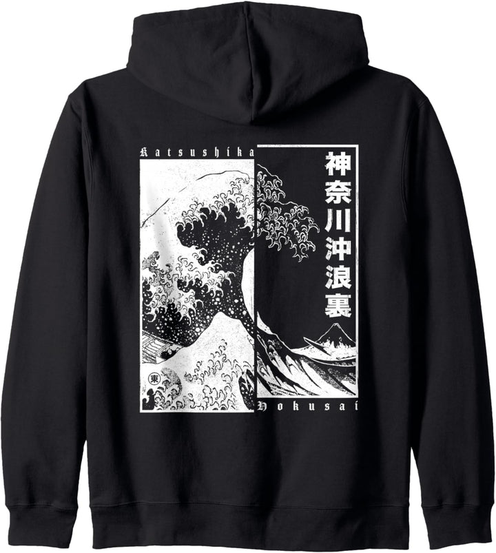 Japan Style Katsushika Hokusai The Great Wave Off Kanagawa Kapuzenjacke