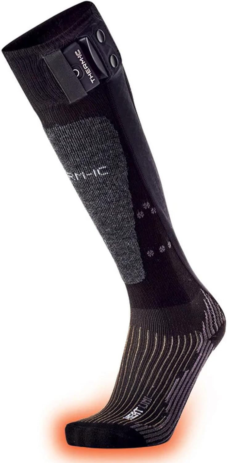 Therm-ic PowerSocks Set Heat Uni + S-Pack 1200 Heated Socks + Battery Spack, Black, 35-38