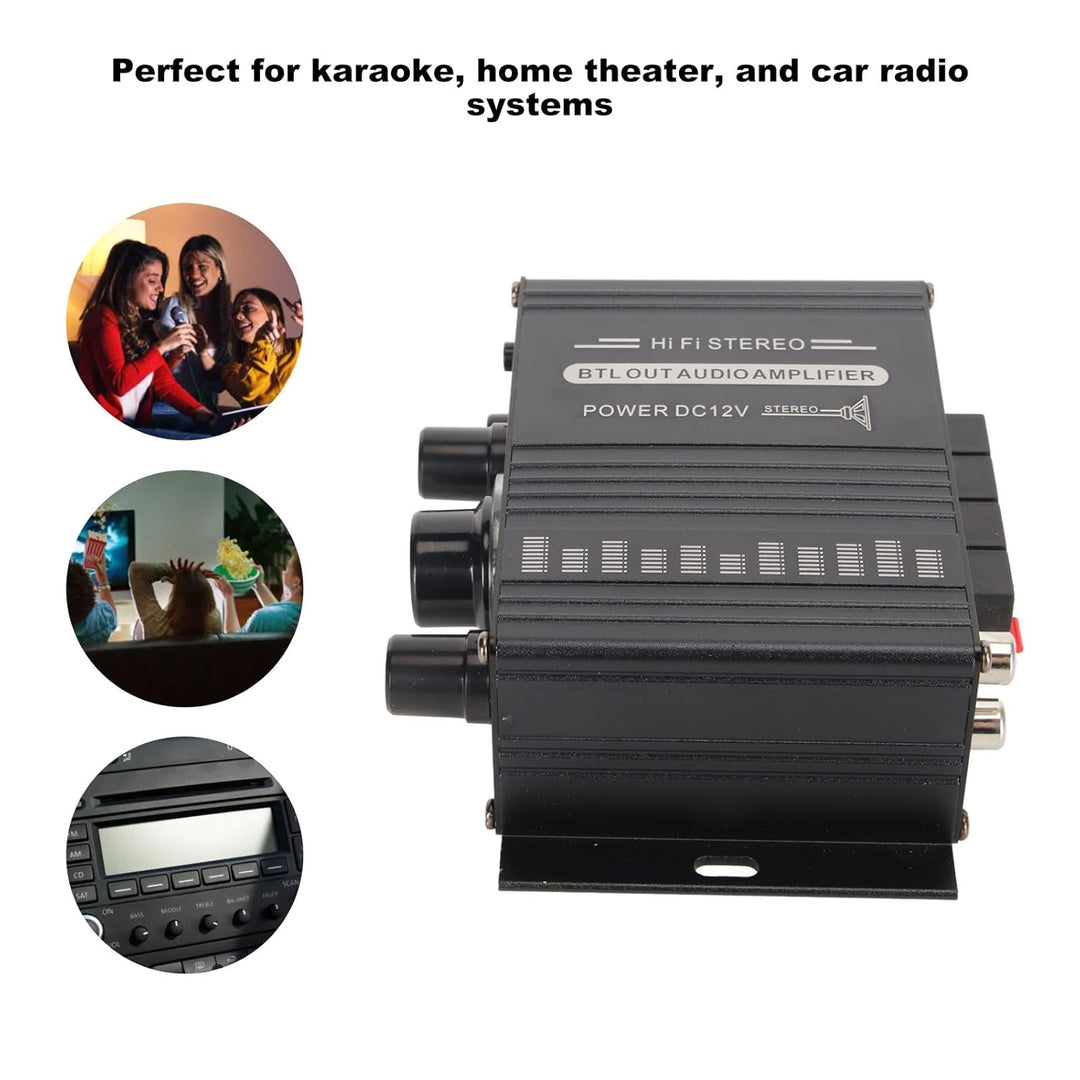 Bewinner AK-160BT Bluetooth 5.0 12 V 2-Kanal-Stereo-Digital-Audioverstärker, 20 Hz Bis 20 kHz Autora