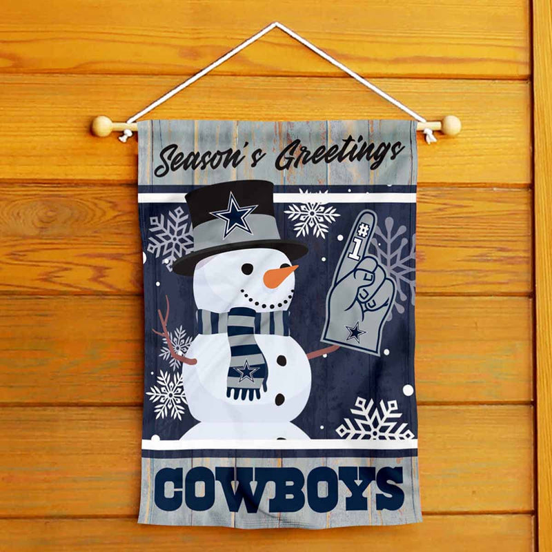 Dallas Cowboys Holiday Winter Snow Garden Flag Double Sided Banner