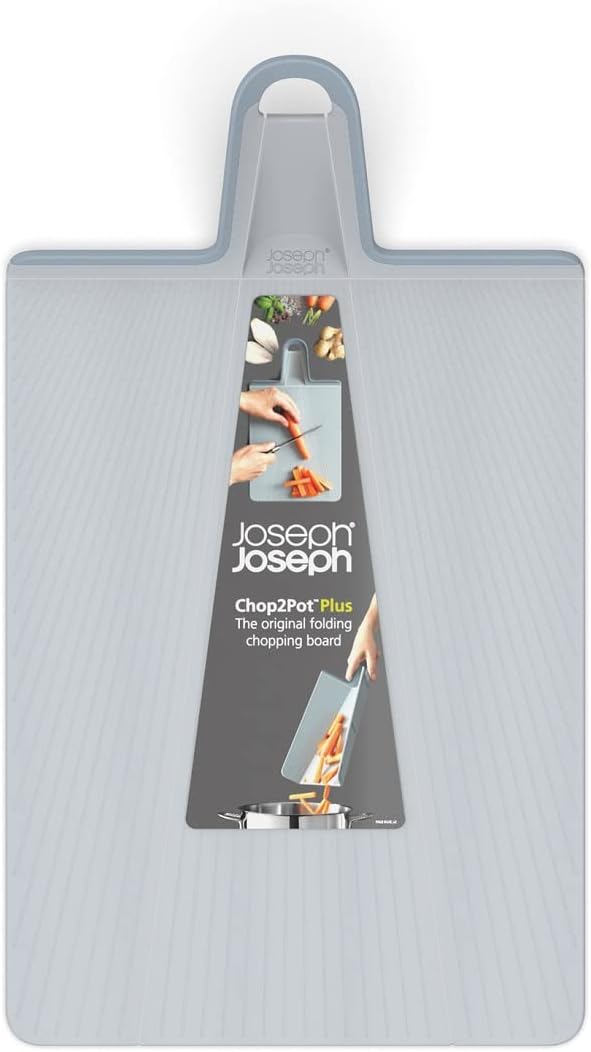 Joseph Joseph Chop2Pot Plus faltbares Schneidebrett mit einfachem Griff (gross) - hellblau 45L x 7B