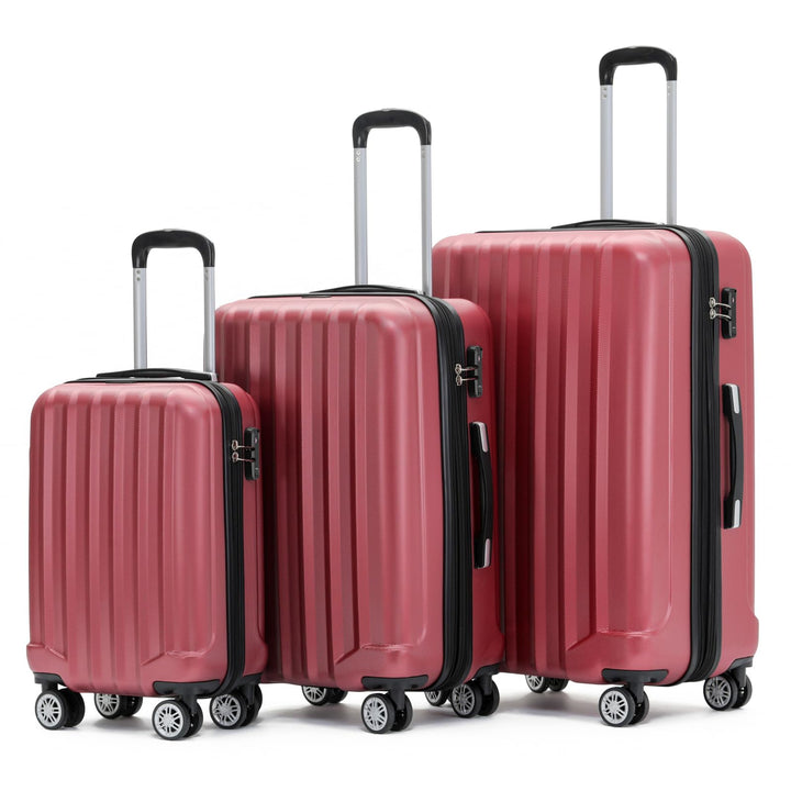 BEIBYE TSA-Schloss 2080 Zwillingsrollen 3 TLG. Reisekofferset Koffer Kofferset Trolley Trolleys Hart
