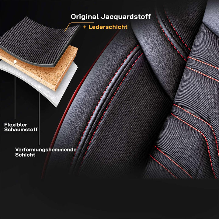 Autositzbezüge Universal – Premium Autozubehör Innenraum für PKW & SUV – Jacquard Sitzauflage, Autos