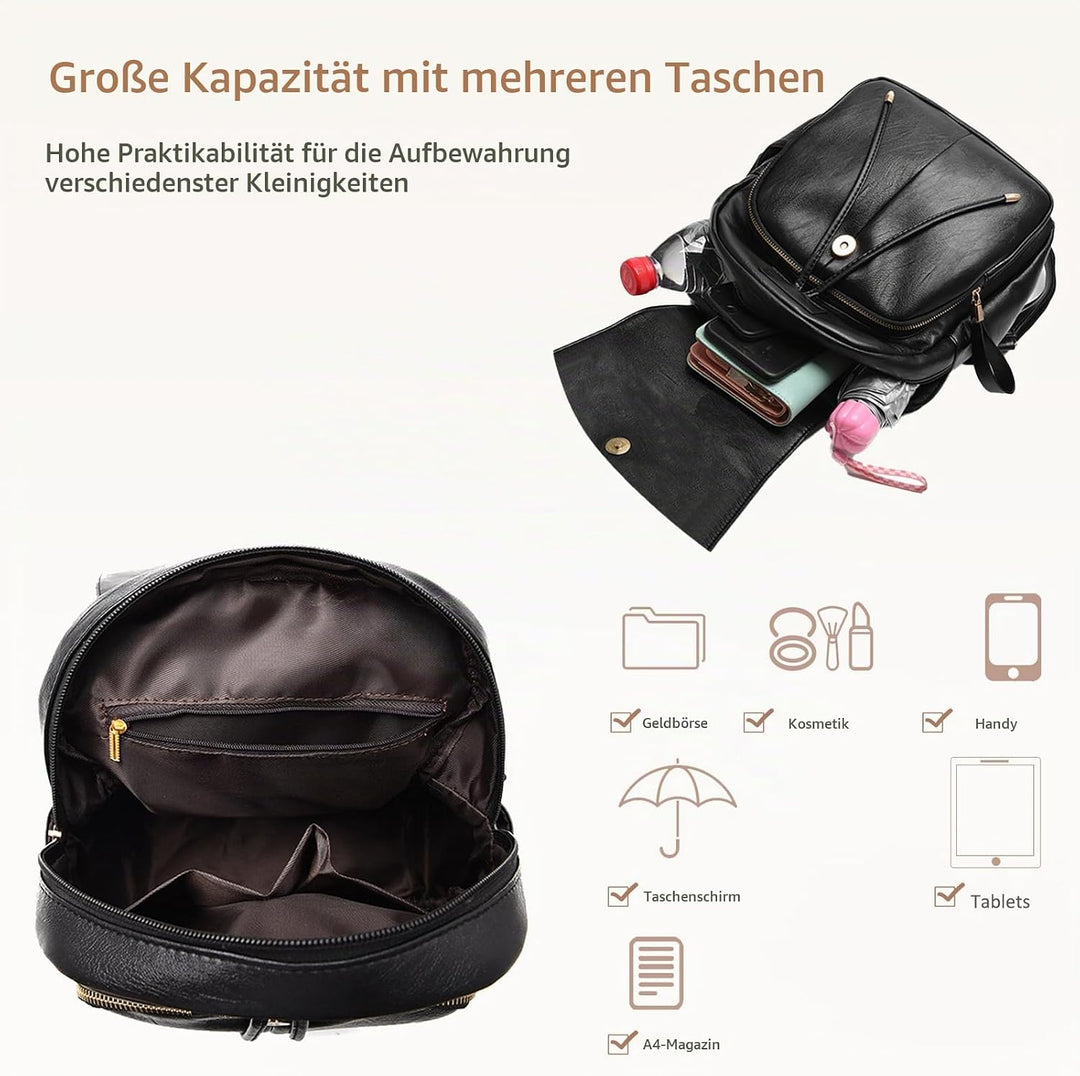 NICOLE&amp;DORIS Mode Frauen Rucksack Mini Rucksack Leder Damen Rucksack Umhängetasche Geldbörsen Mädche