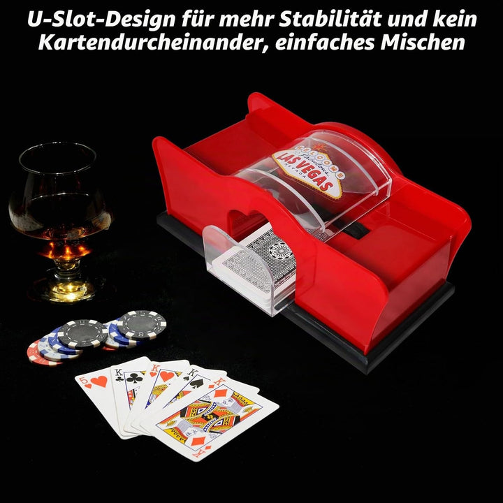 kartenmischmaschine manuell 1-2 decks, mischmaschine karten, kartenmischer mit Kurbel, karten mischg