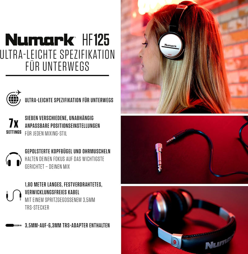 Numark DJ Komplettset - DJ2GO2 Touch 2-Deck USB DJ-Controller für Serato + HF125 professioneller Kop