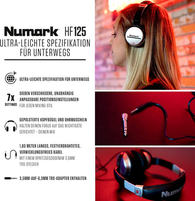 Numark Party Mix Live + HF 125 – DJ Controller Set mit eingebauten Lautsprechern, Lichtshow & Mixer