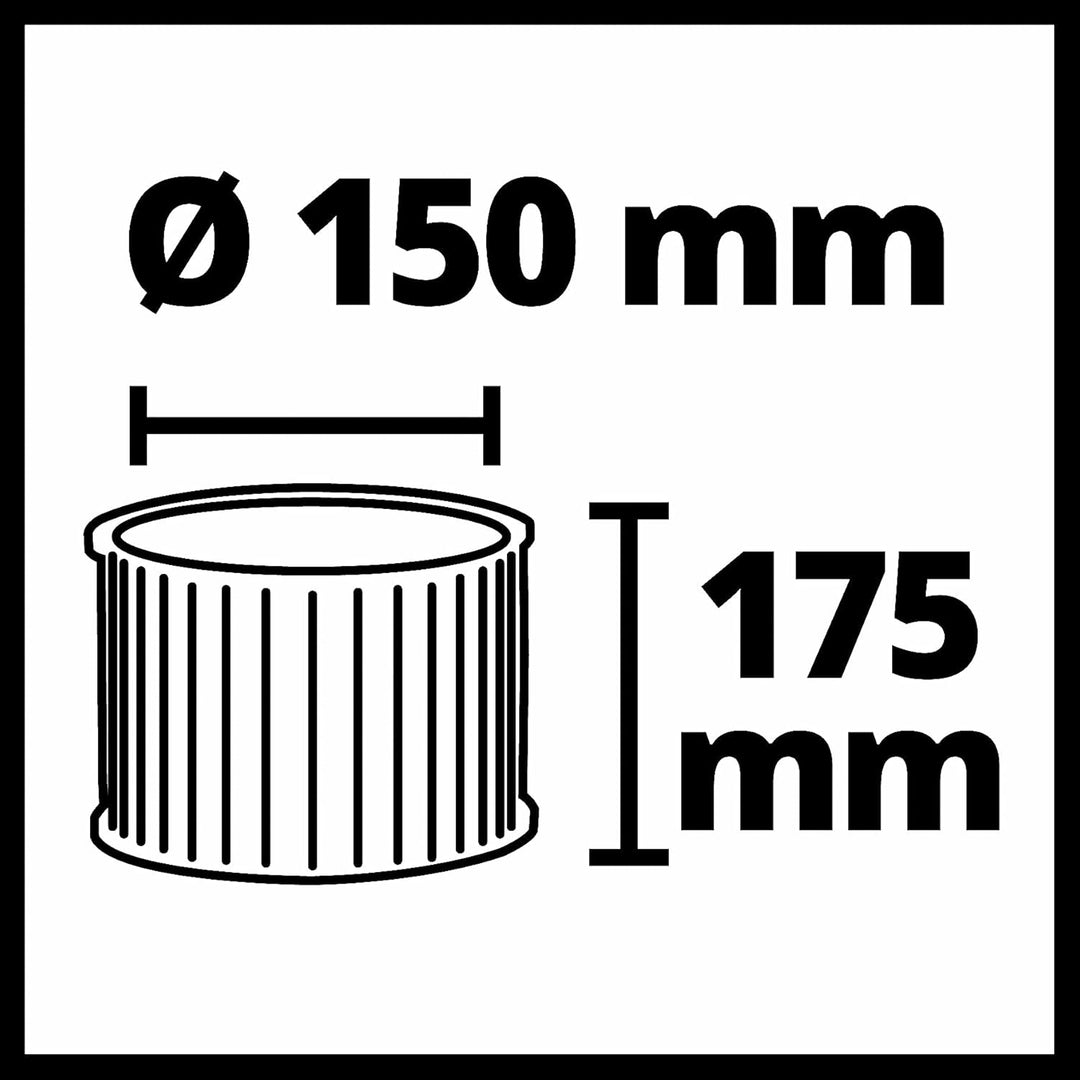 Einhell Original Ersatzfaltenfilter für Staubklasse L (geeignet für Einhell Nass-Trockensauger der S