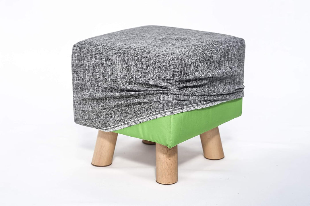 Homidea Mantle Ottomane Fusshocker Sitzpouf - Hocker - wechselbarer Stoff (Grau), Grau