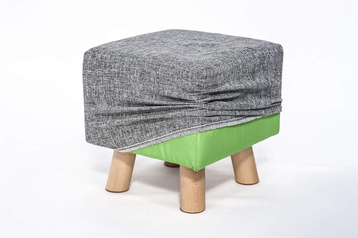 Homidea Mantle Ottomane Fusshocker Sitzpouf - Hocker - wechselbarer Stoff (Grau), Grau