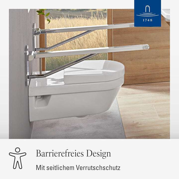 Villeroy & Boch ViCare WC-Sitz barrierefrei, Toilettendeckel mit Absenkautomatik, abnehmbarer Toilet
