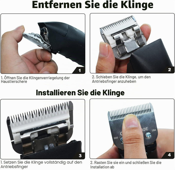 Ersatzklingen für Hundepflege, kompatibel mit Andis-, Oster- und Wahl-Schermaschinen (10), 10