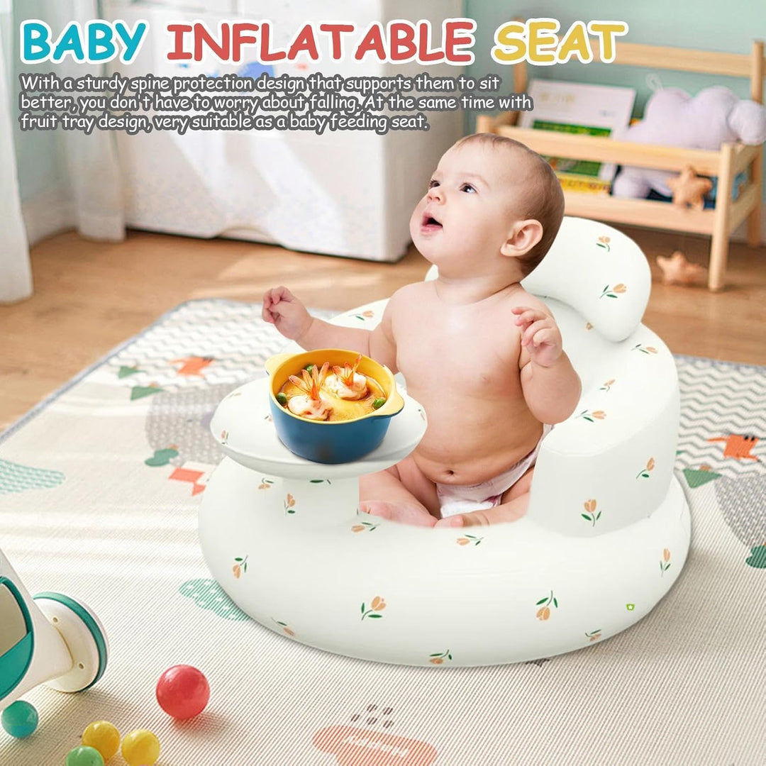 Baby Aufblasbarer Sitz Für Babys 3-36 Monate, Säugling Rückenstütze Sofa Mit Tablett, Aufblasbarer B