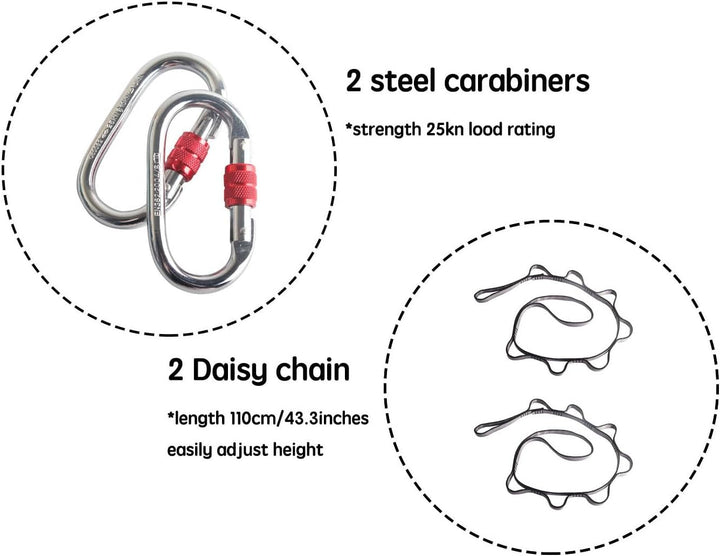 aerial yogatuch 5m with Extension Straps, and Carabiners Nur für Erwachsene(5M), C