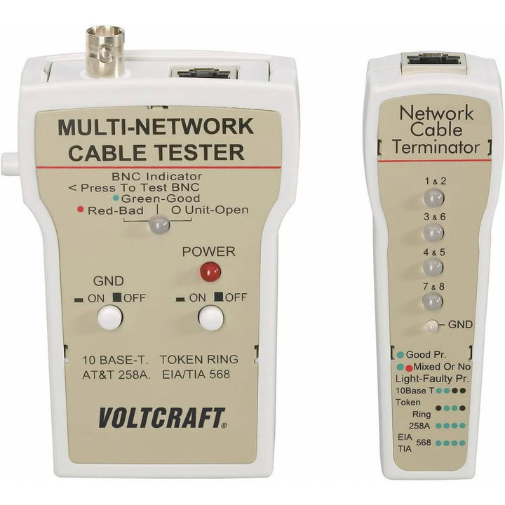 Kabeltester CT-1 VOLTCRAFT CT-1 Geeignet für RJ-45, BNC