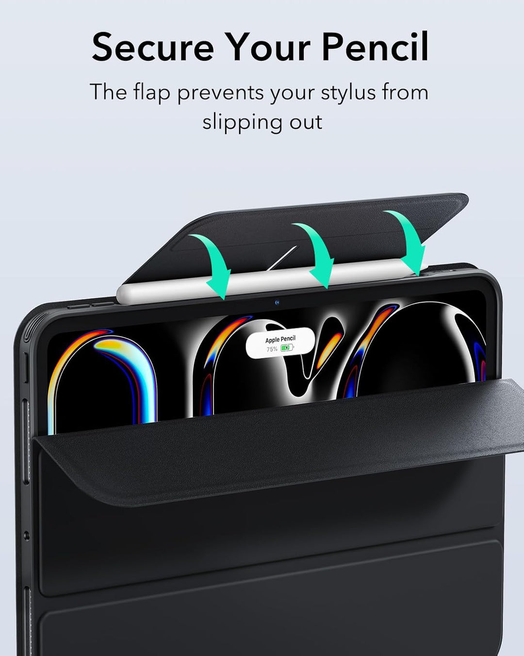 ESR für iPad Pro 13 Hülle (2024) mit Stifthalter, abnehmbare Magnetabdeckung, vertikaler Ständer, vo