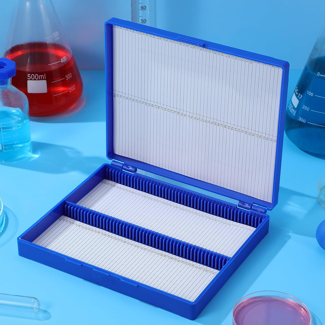 Holibanna Aufbewahrungsschrank für Mikroskop Objektträger Kunststoff Organizer mit 100 Fächern Wiede