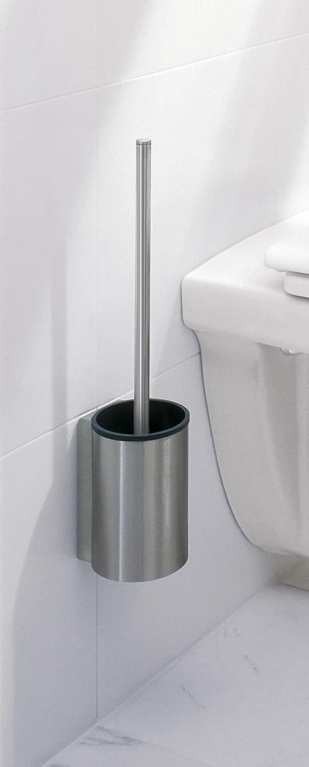 KEUCO Toilettenbürsten-Garnitur aus Edelstahl und Kunststoff grau, Wandmontage, WC-Bürste mit Halter