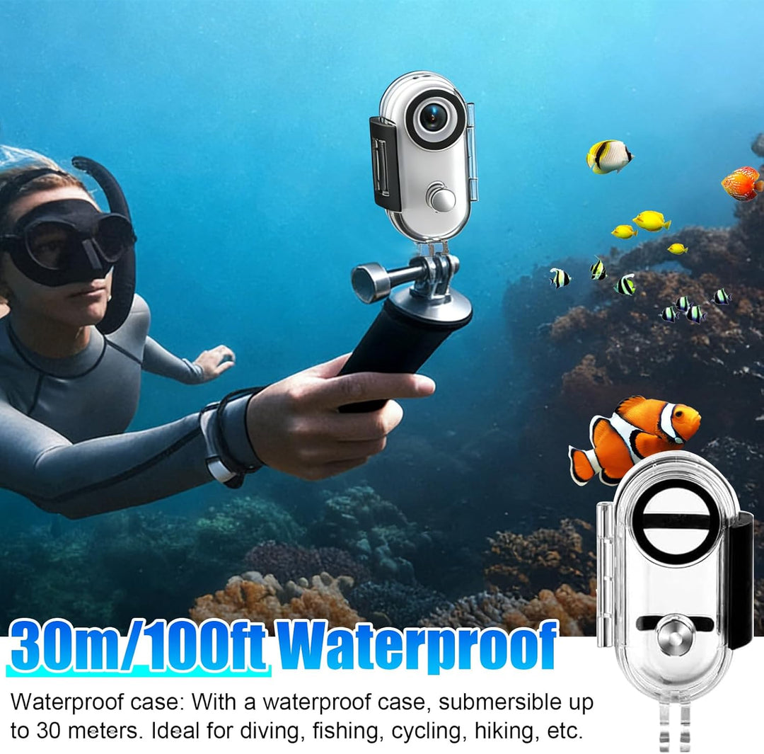 OBEST Mini Action Cam 4K 360 Action Kamera Bodycam Körperkamera, Magnetisch Reiten Vlog POV Camera,