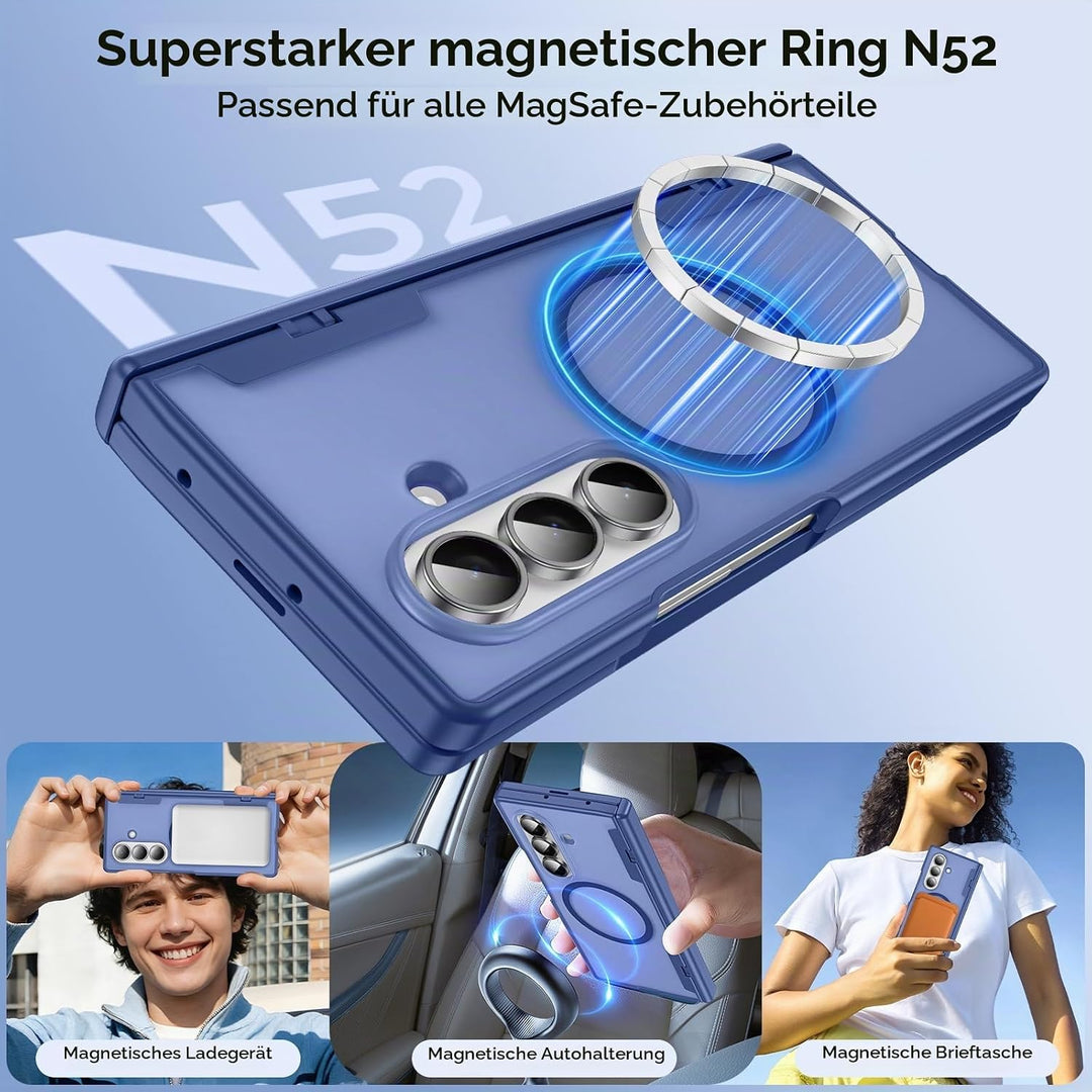 für Samsung Galaxy Z Fold 7 Hülle [Kompatibel mit MagSafe] mit Displayschutzfolie &amp; Scharnier Schutz