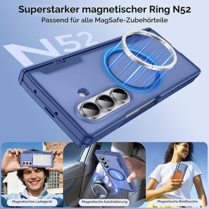 für Samsung Galaxy Z Fold 7 Hülle [Kompatibel mit MagSafe] mit Displayschutzfolie &amp; Scharnier Schutz