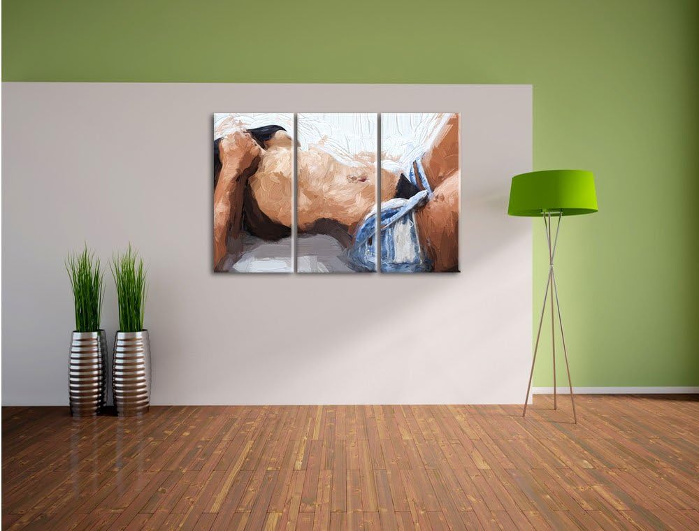 Pixxprint Sexy Frau mit schönem Körper als Leinwandbild/Grösse: 3 Teilig (120x80) cm/Wandbild/Kunstd