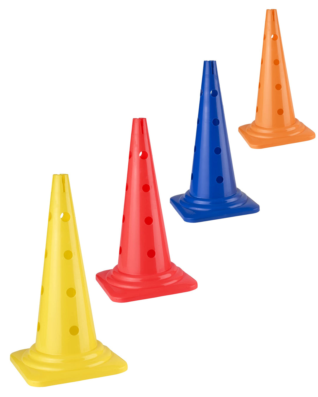Kombi Kegel 50 cm – 4 im Set – Parcours-Hindernis für Agility-Training – Sprung- & Slalom-Hütchen fü