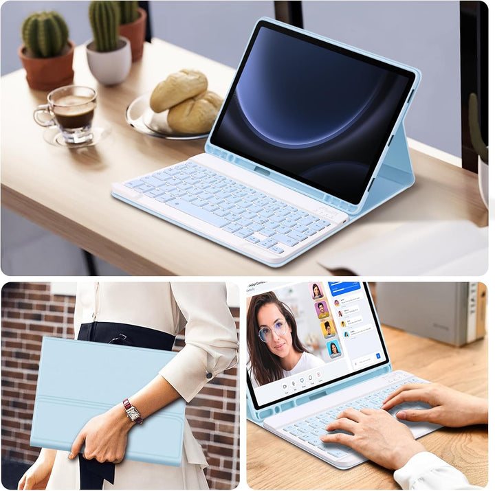 Bettdow für Samsung Galaxy Tab S10 Lite/S10 FE 10.9" 2025 Tastatur Hülle, Deutsch QWERTZ Layout Abne