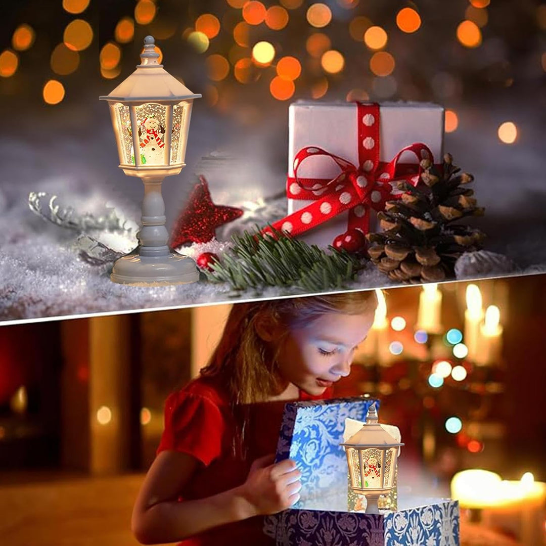 Christmas Schneekugel Laterne,Wirbelnder Glitzer Schneekugel Licht | Drehende Weihnachtslaterne Deko