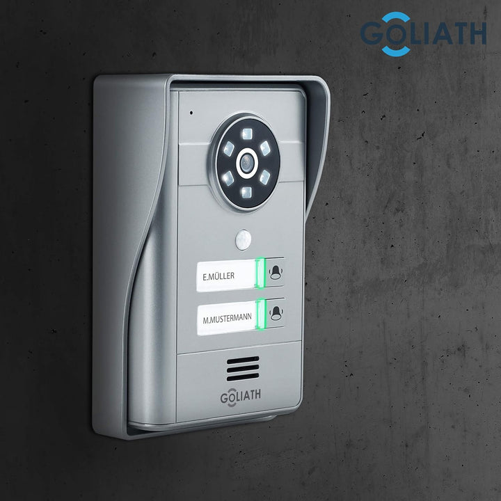 GOLIATH Funk Klingel Kabellos mit Kamera und Türöffner, Nachtsicht, Bewegungsmelder, Bildspeicher, T