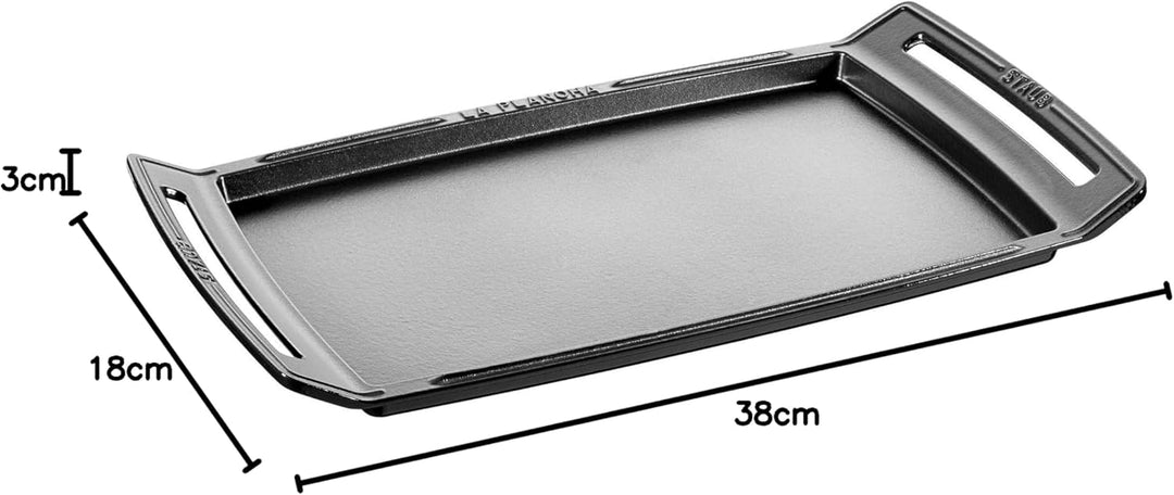 STAUB Grillplatte aus Gusseisen, 47 x 24,9 cm