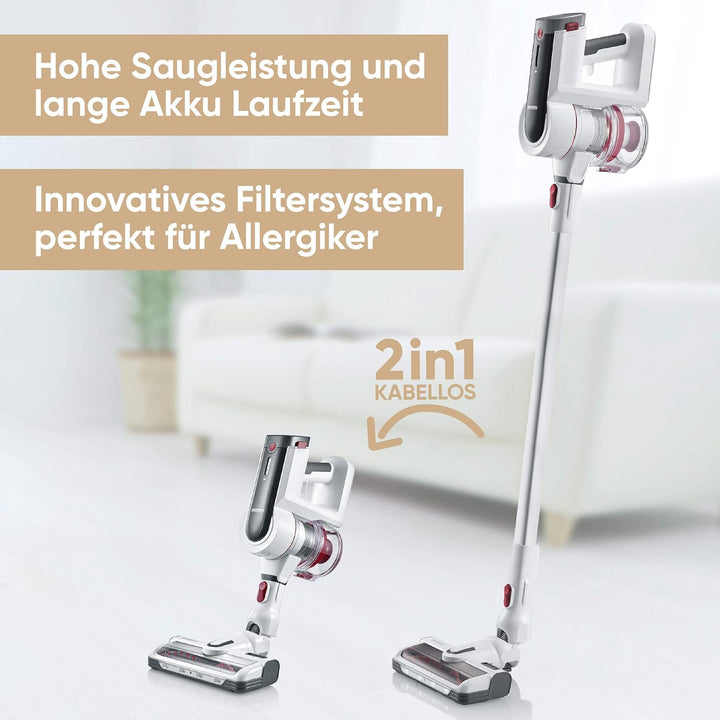 SEVERIN 2-in-1 Stiel- und Handstaubsauger, leistungsstarker Akku Staubsauger für Tierhaare, kabellos