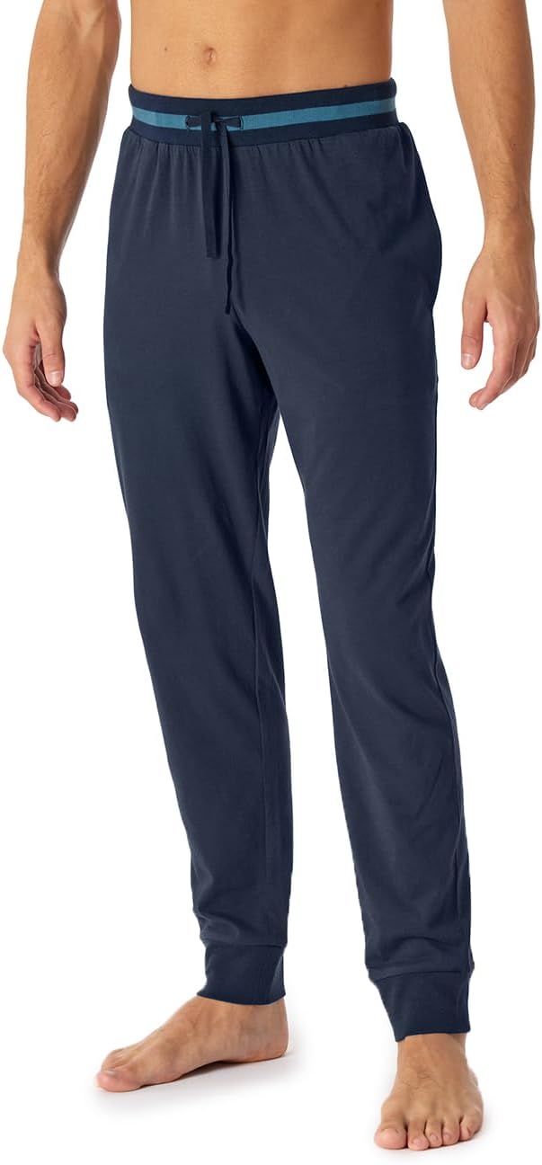 Schiesser Herren Lange Schlafhose mit Bündchen-Mix + Relax Schlafanzughose 56 Nachtblau_180294, 56 N