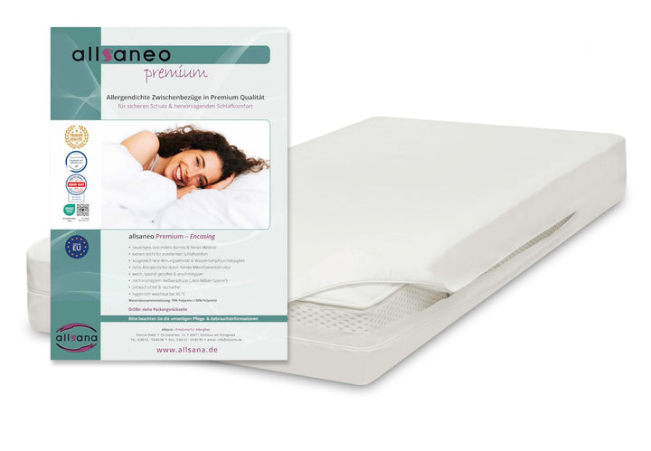 allsaneo Premium Allergiker Matratzenbezug 100x200x20 cm | Allergie Bezug extra weich und leicht | A