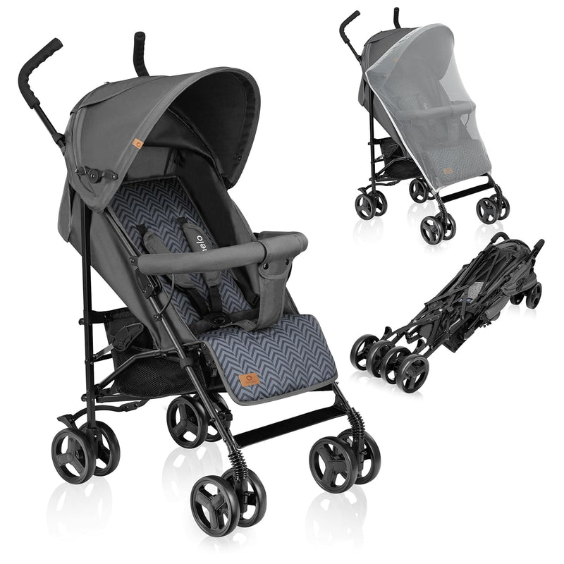 LIONELO Elia Buggy klein zusammenklappbar Kinderwagen bis 15 kg, Rücken und Fussstützenverstellung H