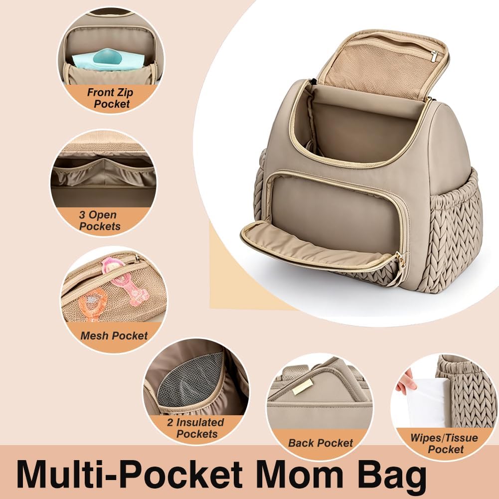 FARYODI Baby Wickeltaschen, Multifunktionale Wickeltasche für Mütter, Grosse Windeltasche mit verste