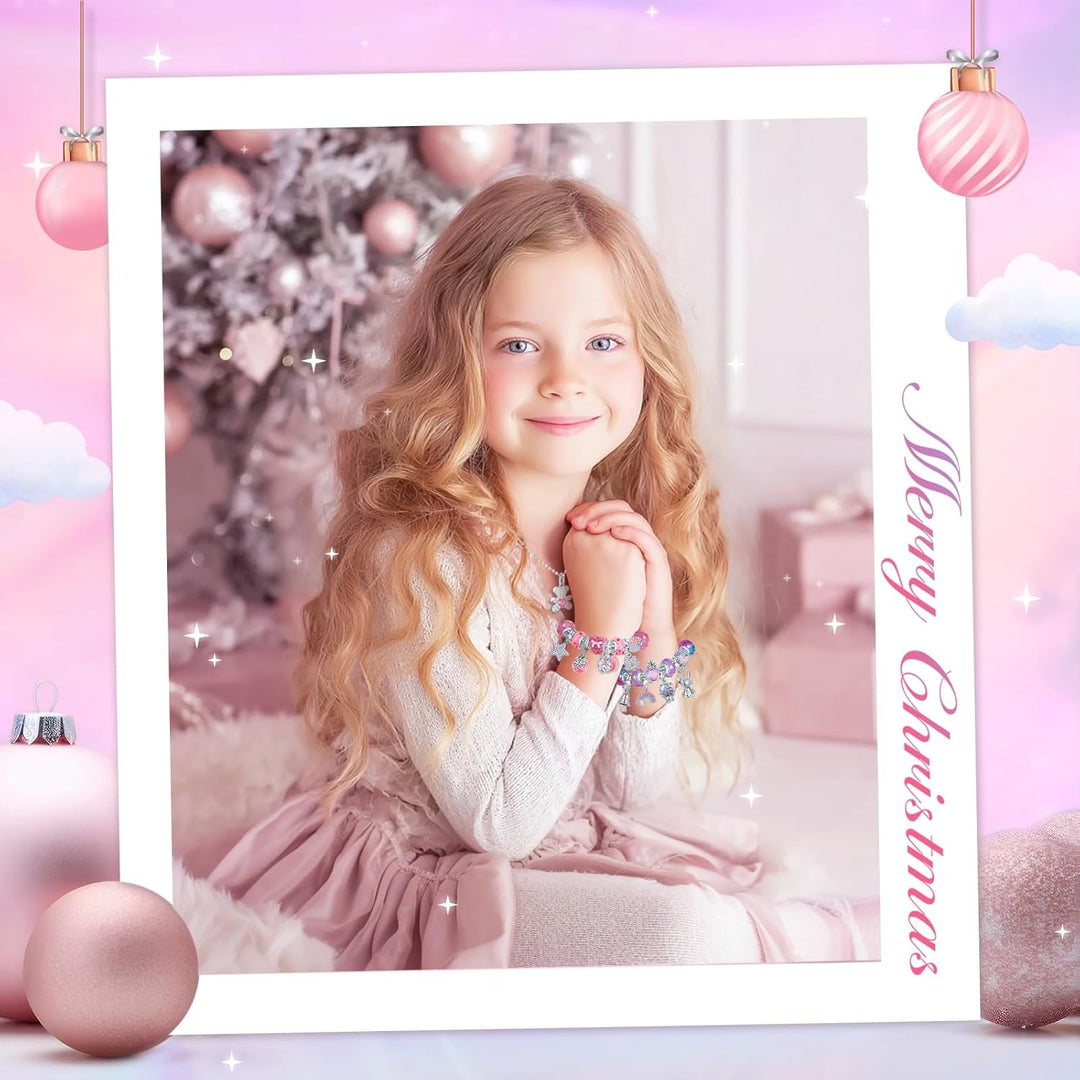 Adventskalender 2025 Kinder Mädchen, Weihnachtskalender Schmuck Basteln Kinder Armbänder Halsketten,