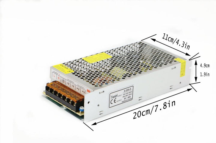 LianShi 5V 40A 200w Universal Schaltnetzteil geregelter Transformator urzschluss und Überstromschut