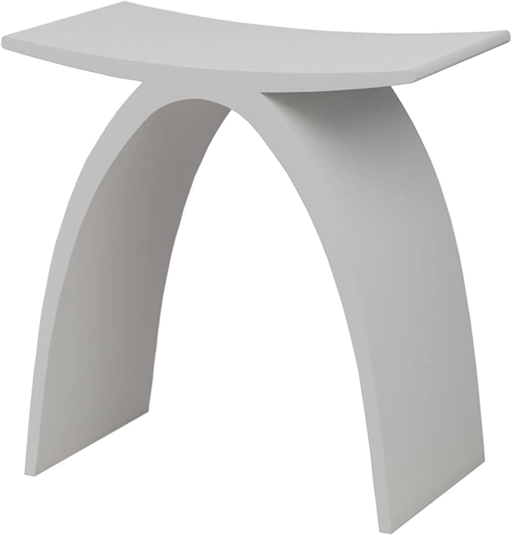 BERNSTEIN Badhocker PB4001 – Duschhocker aus Mineralguss, weiss matt, 43x43x23,5 cm, vielseitig als
