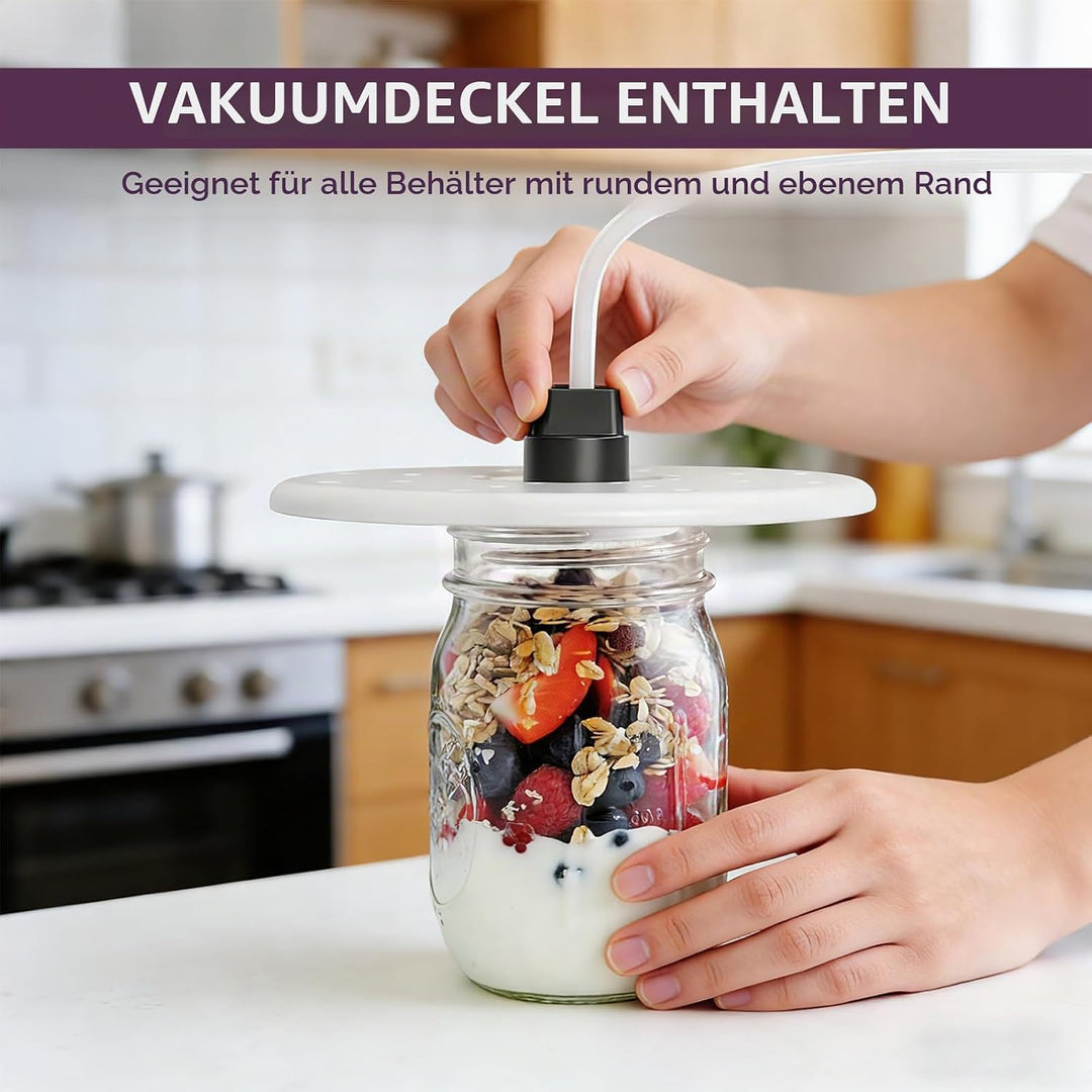 Mesliese Vakuumiergerät mit deckel, super leistungsstark (95 kPa, 140 W), mit praktischem Griff, dop