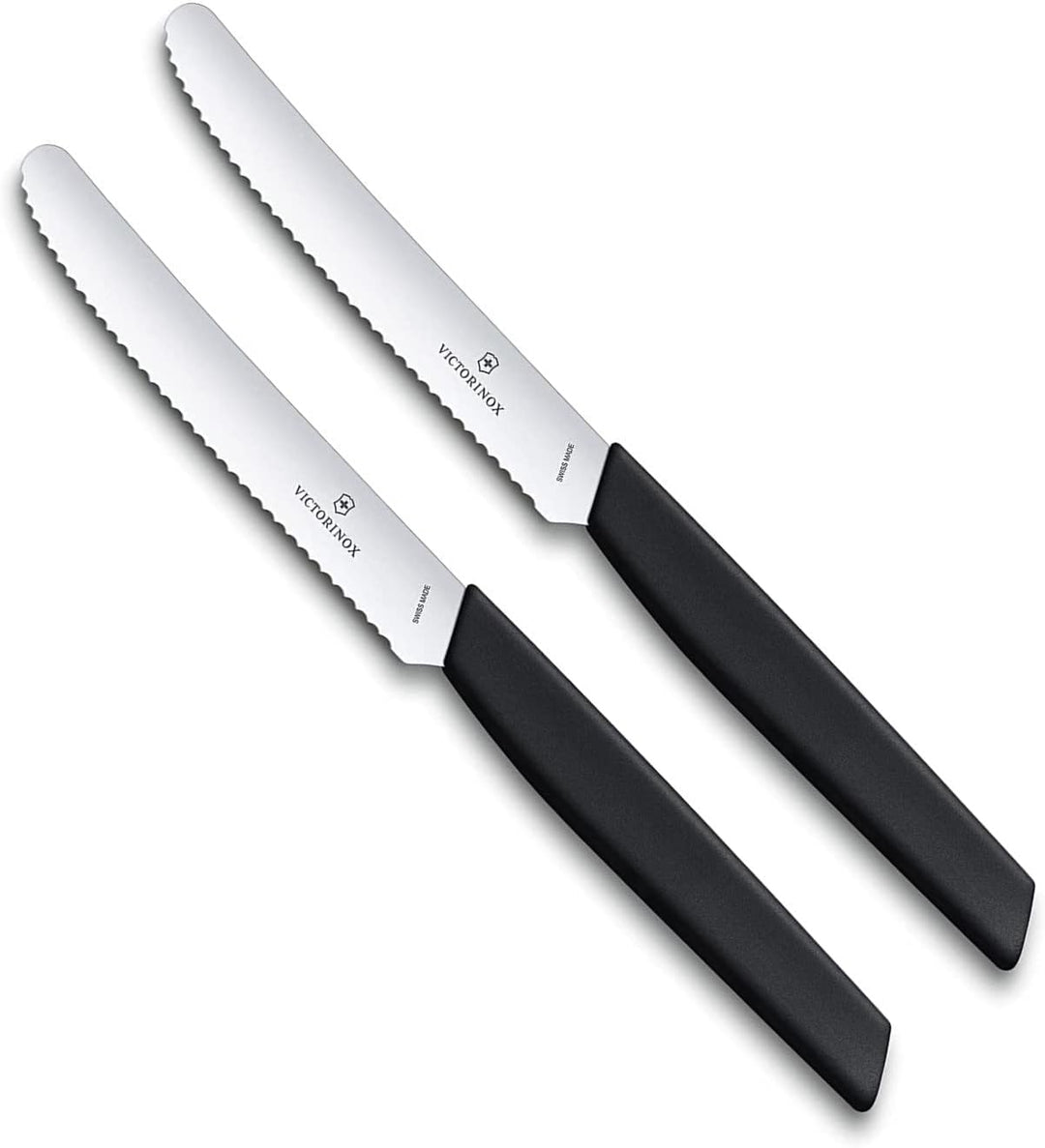 Victorinox 2 Stück Tafelmesser - Tomatenmesser Swiss Modern mit Wellenschliff rostfrei - Swiss Made